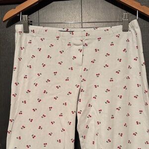 Brandy Melville White Cherry Print Pajama Pants